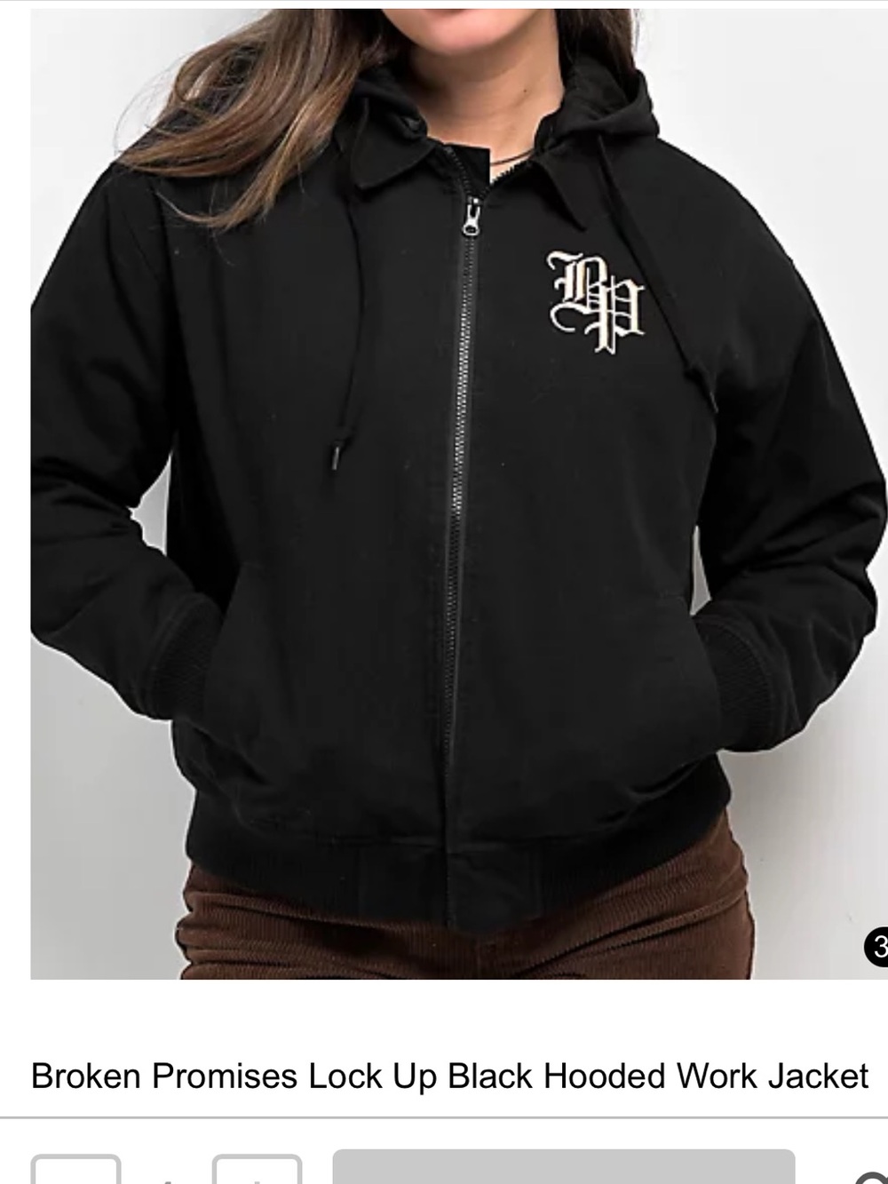 Broken Promises Black Hooded Zip Bomber Jacket